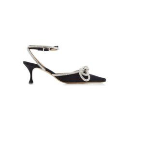 Authentic New Mach & Mach Black Embellished Low Heel Size 9US/39EU